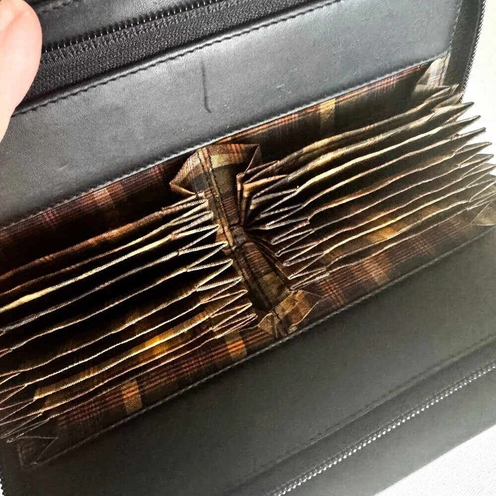 Vintage Derek Alexander Black Leather Wallet on a Strap Crossbody Bag